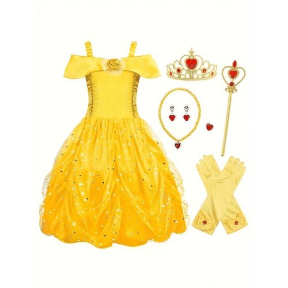 Brand New Disney Princess Belle Costume Set, Girls size 4-5